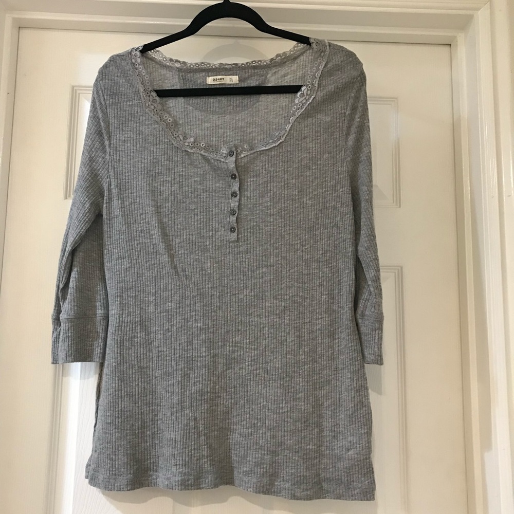 2/$10 Old Navy Ribbed Henley Tee